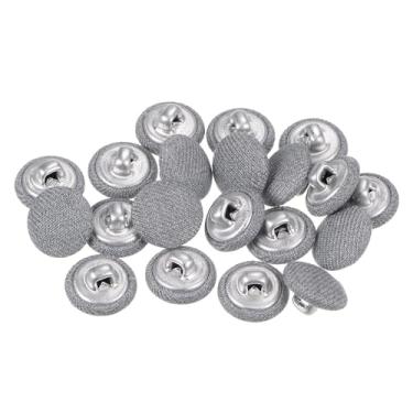Imagem de Generic 20 peças 20L tecido pano coberto botão 12,5 mm haste de metal botões de costura redonda para terno blusas, cinza