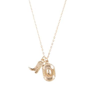 Imagem de Conjunto de colares ocidentais para mulheres, corrente de caubói, cowgirl, boho, botas, chapéu, pingente, tribal, sudoeste, acessórios de joias ajustáveis