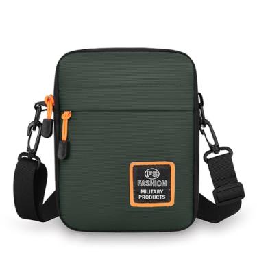 Imagem de Bolsa tiracolo masculina mini bolsa de ombro versátil alças ajustáveis na moda para viagens ao ar livre, Verde, Bolsa tiracolo moderna