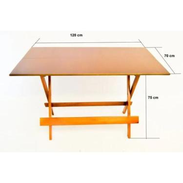 Imagem de Mesa de Bar Dobrável 120x70 em Madeira Imbuia - MT Mesas e Cadeiras
