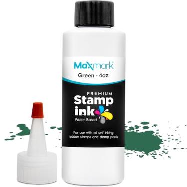 Imagem de Tinta de refil premium MaxMark para carimbos de auto-tinta e pastilhas de carimbo – 118 ml, Verde