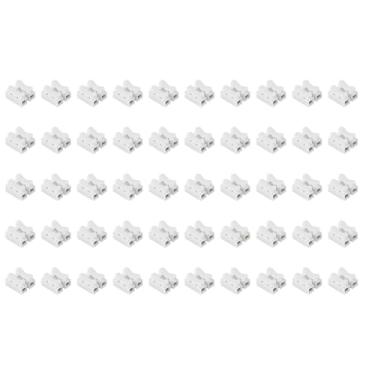 Imagem de harayaa Conjunto de 50 Conectores de Fio com Mola para Cabos Elétricos, de Conectores para Fitas de LED, Conector Rápido com Grampo para Cabos, de