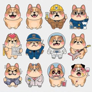 Imagem de Adesivo de Animais Kawaii para Quarto Infantil e Cadernos - Decoração Divertida 2D com Emoji e Frutas 50x50cm