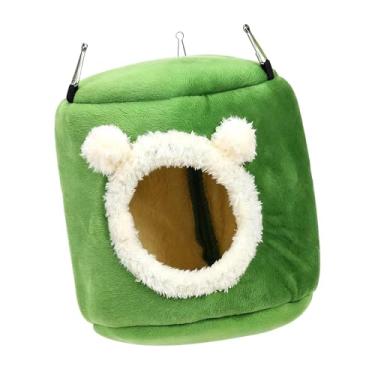 Imagem de Baoblaze de pássaro suspenso, tipo rede, confortável e aconchegante para o inverno, ideal para calopsitas, agapornis e periquitos, Verde