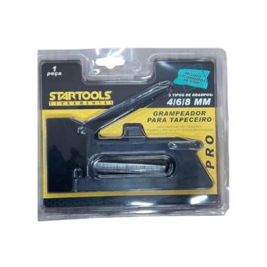 Imagem de Grampeador Para Tapeceiro Preto com 100 Grampos, 8mm,Grampeadores Manuais, Para Trabalhos em Tapeçaria