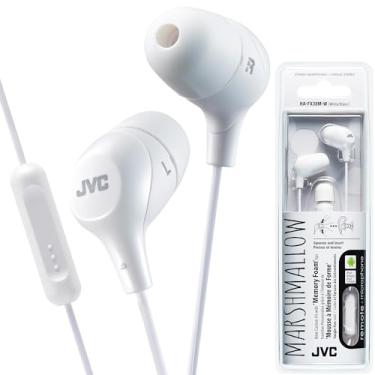 Imagem de JVC Fone de ouvido de espuma viscoelástica Marshmallow com microfone branco (HAFX38MW)