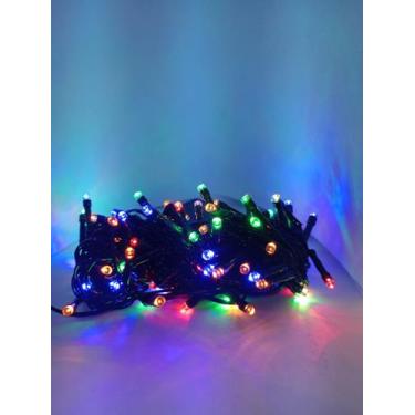 Imagem de Pisca Pisca LED com 100 Lâmpadas Colorido - 10 Metros - 110V - Fio ver