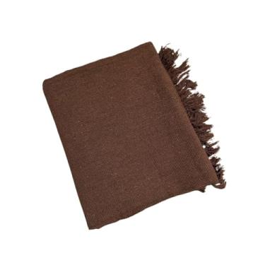 Imagem de Manta Grande De Algodão Para Sofá, 210 X 120 Cm(Marrom)