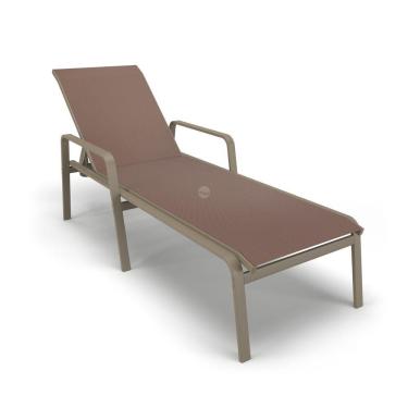 Imagem de Espreguiçadeira Piscina Praia Alumínio Fendi Tela Marrom