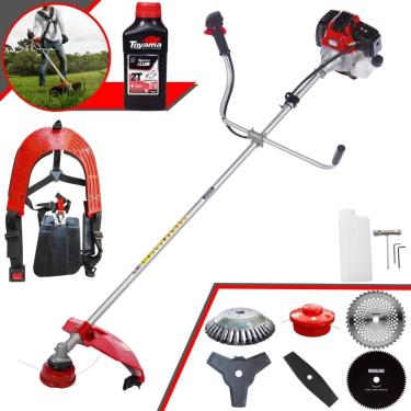 Imagem de Cortador de Grama Profissional À Gasolina 2 Tempos Toyama RT43L 43cc 1,7HP 10.000rpm Roçadeira Multifuncional Com 6 Opções de Cortes + ÓLEO TOYAMA 2T