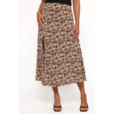Imagem de Petal & Pup Saia midi feminina Willow, Preto Ditsy Floral, P