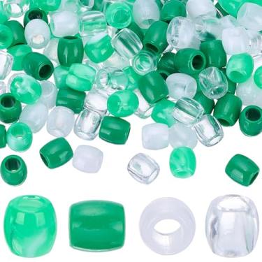 Imagem de SUNNYCLUE 1 caixa com 120 peças, 4 cores, contas de cabelo verde, contas jumbo, plástico ABS transparente, orifício grande, trança loc, pônei, espaçador, espaçador, acessórios para fazer joias