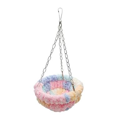 Imagem de Whtkoph Cama suspensa para pássaros no inverno, rede confortável para gaiola, acessórios para reprodução, cama ideal para papagaios, agapornis, periquitos e, Rosa
