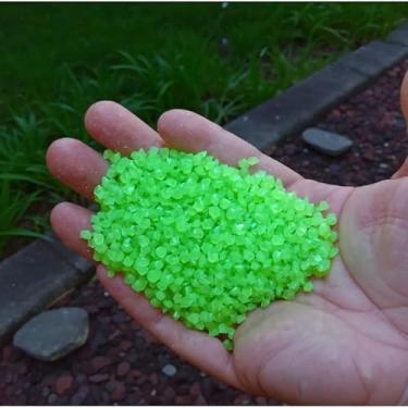 Imagem de 1000 peças de areia de resina luminosa, pedras brilhantes de 3 a 5 mm para planta suculenta, aquário, bonsai, decoração de jardim, mini paisagem, decoração de caminho (cor verde)