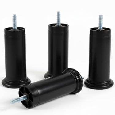 Imagem de 4 Pés Para Cama Box 12cm Universal Premium Reforçado (4, Preto)