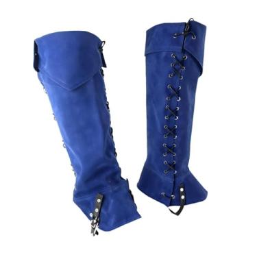 Imagem de simhoa Polainas medievais de pirata, para cavaleiros e guerreiros, ideais para apresentações de palco, Azul