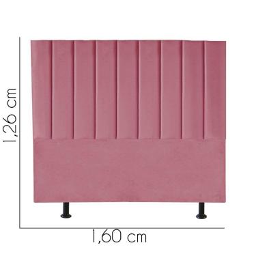 Imagem de Cabeceira Estofada Carla 160cm Queen Size Para Cama Colchão Box Quarto Suede Rosa Bebê - Aurora Line