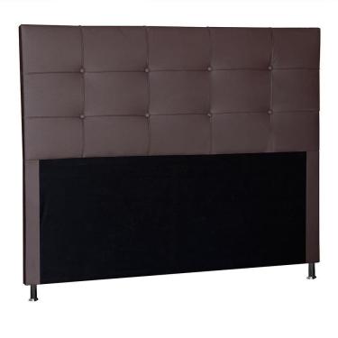 Imagem de Cabeceira Roma 1,40 Cm Para Cama Box Casal Suede Marrom