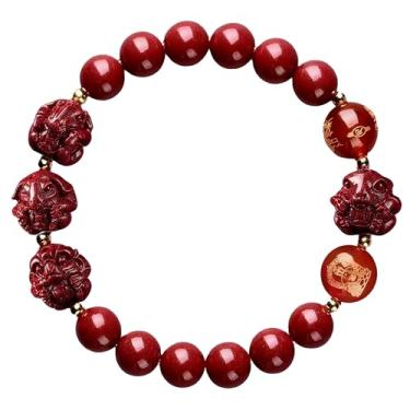 Imagem de Chiorgone Pulseira Cinnabar Zodiac Harmony, Feng Shui Trine e Amuleto Sextil para Boa Sorte, Joias Espirituais para Homens e Mulheres (Cão)