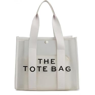 Imagem de Bolsa transparente 2 em 1 para mulheres PVC trabalho viagem diário lazer compras de ombro com fechamento pressurizado