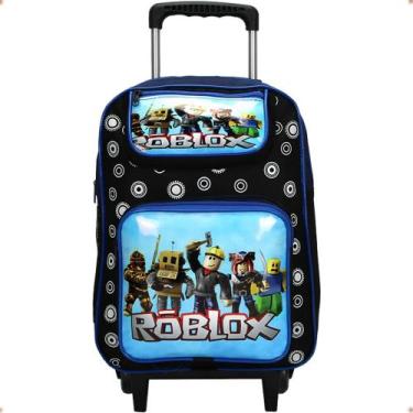 Imagem de Mochila Escolar Infantil Rodinha Suporte Garrafa Grande Cor Roblox Des