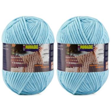 Imagem de 2 novelos de fio de chenille fofo para crochê - fio de cobertor de bebê para tricô - fio de veludo para crochê Amigurumi, fios ultramacios, peso total 400 g/14 oz, comprimento total 480 m/524 jardas