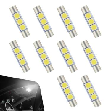 Imagem de Dogary 10 peças de luz de leitura LED para carro, 28 mm T6 5050 3SMD, Plug and Play, iluminação de 180° luzes de vaidade superbrilhantes, substituição de luz de teto sem atraso, adequado para a