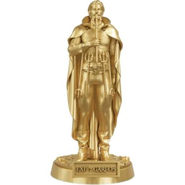 Imagem de Estátua Exu 7 Garfos Umbanda Candomblé (Cor Ouro)