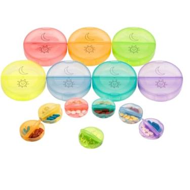 Imagem de Kit 2 Porta Comprimidos Dia e Noite Compartimentos Organizados para Medicamentos e Suplementos Prático para Viagem e Uso Diário Cores Variadas, Leve e Fácil de Transportar