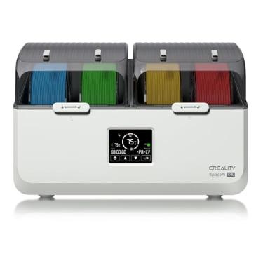 Imagem de Creality Caixa de secagem de filamento Space Pi X4L, caixa de armazenamento de filamentos de 4 carretéis com câmaras de aquecimento independentes duplas, PTC de 200 W aquece até 75 °C, secagem rápida