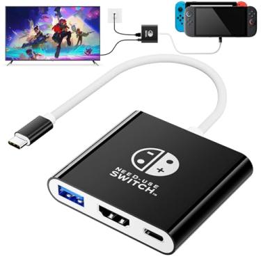 Imagem de Base de TV para Switch 2, estação de ancoragem para Switch/Switch OLED/Steam Deck/MacBook, adaptador de TV portátil e base de viagem, compatível com Nintend0 Switch 2, suporta HDMI 2.0a HDR 4K @60Hz