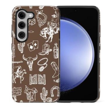 Imagem de Flivro Capa para Samsung Galaxy S23 Plus, capa rígida 2 em 1 PC e amortecedor interno de silicone, antiarranhões, à prova de choque, design fino, colagem caubói ocidental