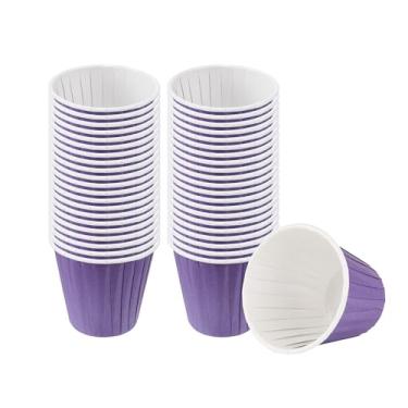 Imagem de Restaurantware - Panificio Copos de cozimento de 100 ml, 200 envoltórios de cupcake plissados - Prontos para forno, descartáveis, fornos de muffin descartáveis de papel roxo, para casamentos,