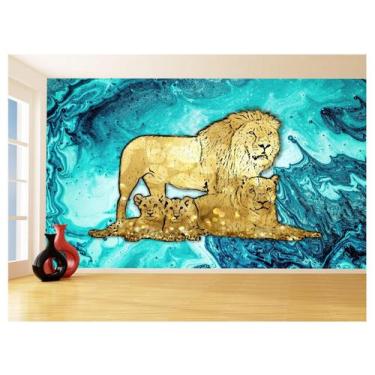 Imagem de Papel De Parede Animais Pop Art Familia Leões 3,5M Pxa392 - Você Decor