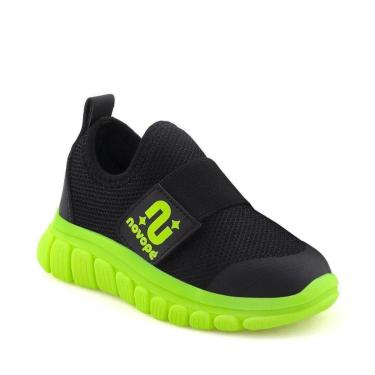 Imagem de Tenis Infantil Novope Preto Solado Verde-Unissex