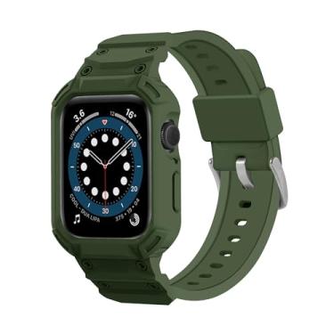 Imagem de Pulseira compatível com Apple Watch Series 10 de 46 mm e 42 mm com capa amortecedora, à prova de choque, durável, capa protetora resistente com silicone macio de substituição para homens e mulheres