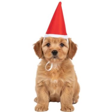 Imagem de Gorro de Natal para Pets Tecido Antialérgico com Elástico para Orelhas Para Cães e Gatos (Pequeno)