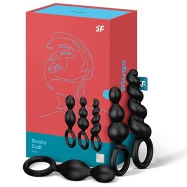 Imagem de Kit Plug Anal SF Booty Call – Conjunto com 3 Estimuladores de Silicone, Diferentes Texturas, Diâmetro Progressivo, Anel de Segurança (Preto)