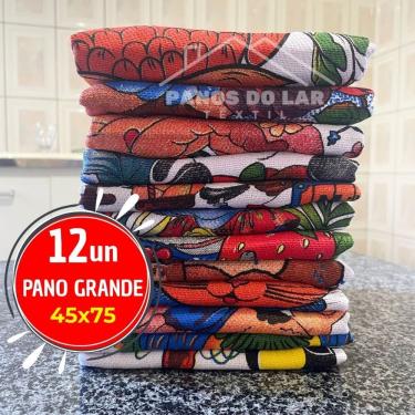 Imagem de Pano De Prato Grande Roma 45x75cm Panos De Lipeza Para Cozinha Copa Com Estampas 100% Algodão