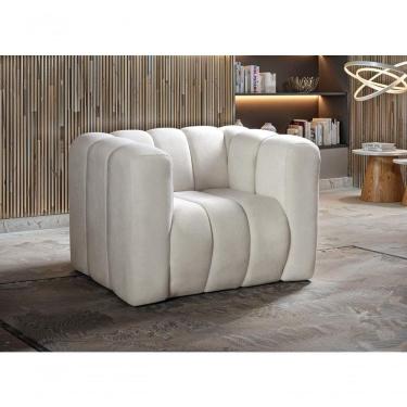 Imagem de Poltrona Mona Decorativa Confortável Moderna Sala De Estar - Bouclê Bege 500