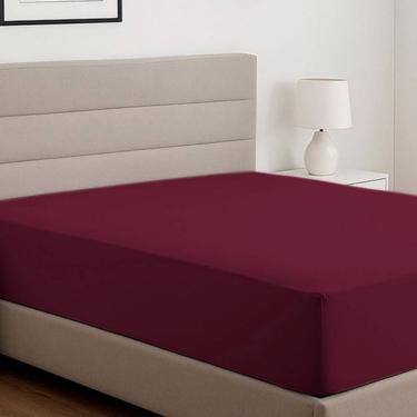 Imagem de Lençol De Elástico Queen Malha Liso Vivaldi 100% Algodão Merlot