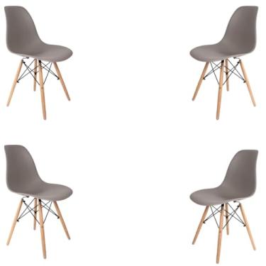 Imagem de KIT com 4 Cadeiras Modelo - Para Mesa de Jantar & Sala, Confortável & Durável (Cadeira Cinza)