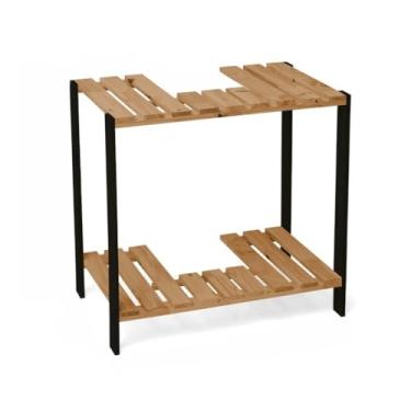 Imagem de Estante para Banheiro Pia Coluna, Gabinete, Móvel para Banheiro(MEL/PRETO)