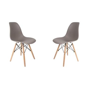 Imagem de Generic Kit de 2 Cadeiras, Pés de Madeira Durável, Confortável(Cinza(2 unidades))