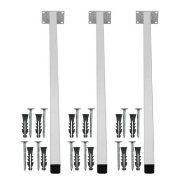 Imagem de Kit 3 Suportes Para Pia De Parafusar 50cm Grapa Mão Francesa Parede Granito Balcão Microondas Banheiro Lavanderia (Branco)