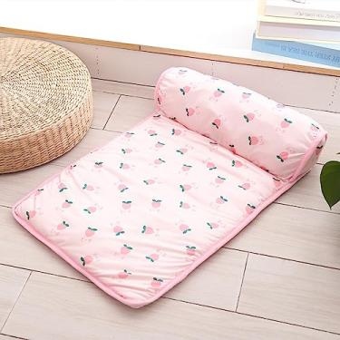 Imagem de CoolCore Ice Silk Pet Cooling Pad with Pillow Almofada Macia de Seda Gelo para Cães e Gatos Tapete Canil Suave com Sensação Fresca Leve Fácil Limpar Confortável Descanso Pets