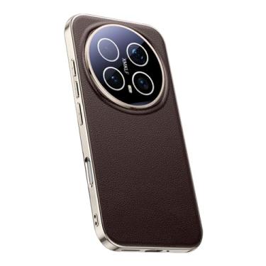 Imagem de LYJSMGZ Capa fina para Huawei Honor Magic 8 Pro/Magic 8, capa galvanizada com proteção contra quedas militar, à prova de choque, fosco para negócios, marrom, Majic 8