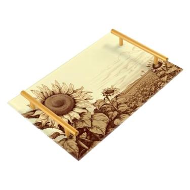 Imagem de Wassud Bandeja de banheiro com alças organizador de perfume de acrílico para banheiro e cozinha, 30 x 20 cm