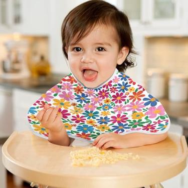 Imagem de CEBUGI Panos para Arrotar Musselina Bebê 56x28 cm Toalhas de Bebê Absorventes Pequenas Flores Coloridas Algodão Arrotar Trapos para Bebês Meninos e Meninas Pacote com 2