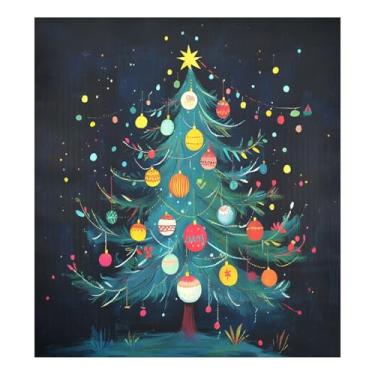 Imagem de STAYTOP Capa magnética para máquina de lavar louça, árvore de Natal e estrelas, 58 x 66 cm, capa decorativa para geladeira para porta da frente, adesivo magnético para máquina de lavar, painel de